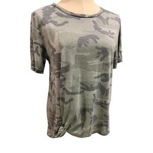 Large Always Indigo Womens Soft Distressed Camoflauge Tshirt Camo